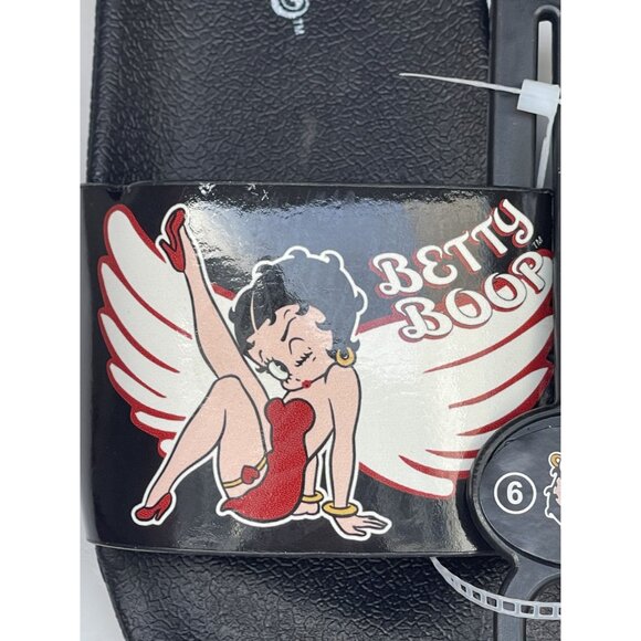 NEW Betty Boop Wings Footbed Slide Slip-on Flat Beach Summer Sandals Women's - Picture 2 of 5